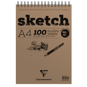 Μπλοκ Sketch White 21x29,7cm 90g 100φυλλο Clairefontaine Rhodia