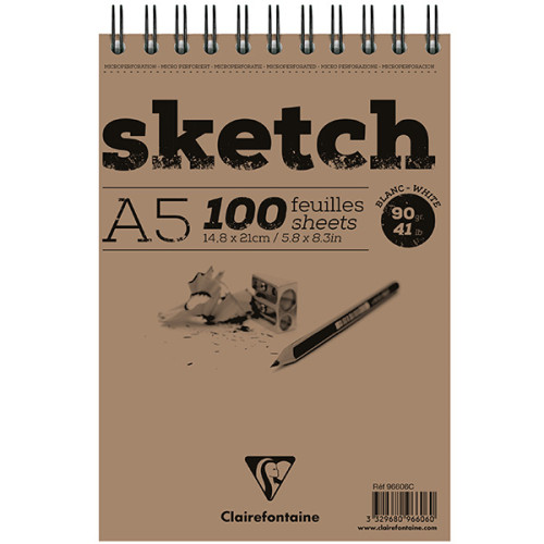 Μπλοκ Sketch White 14,8x21cm 90g 100φυλλο Clairefontaine Rhodia