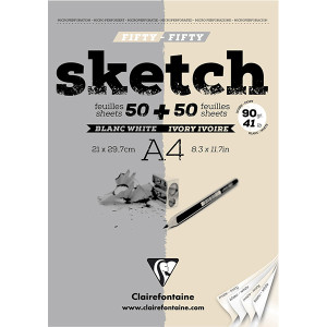 Μπλοκ Sketch Ivory-White 21x29,7cm 90g 100φυλλο Clairefontaine Rhodia