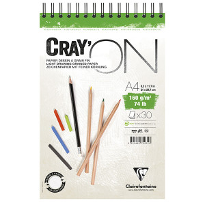 Μπλοκ Cray`ON Α4 21x29,7cm 160g 30φ. Clairefontaine Rhodia