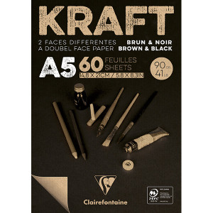 Μπλοκ KRAFT Black & Brown 14,8x21cm 90g 60φ. Clairefontaine Rhodia