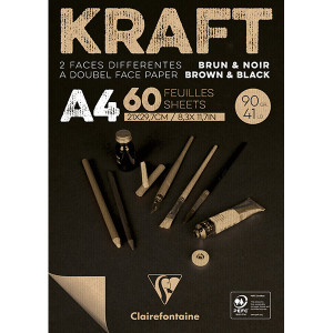 Μπλοκ KRAFT Black & Brown 21x29,7cm 90g 60φ. Clairefontaine Rhodia