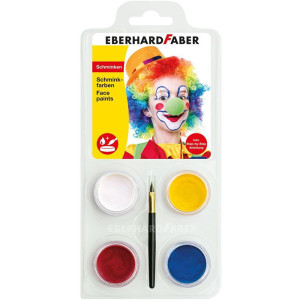 Face Paints Σετ Clown 4 Χρώματα + Πινέλο Eberhard Faber