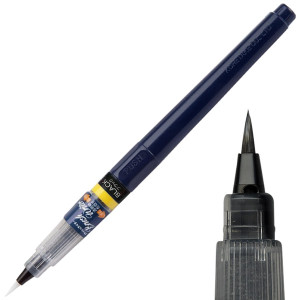 Μαρκαδόρος Με Συνθετ. Τρίχα Pigment Ink Brush Writer Black Kuretake