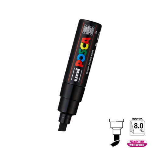 Posca 8mm Chisel Slanted - Black 24