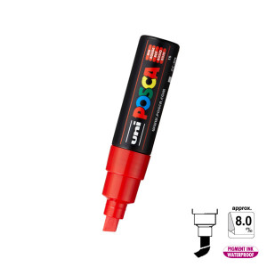 Posca 8mm Chisel Slanted - Red 15