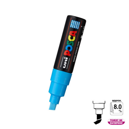 Posca 8mm Chisel Slanted - Light Blue 8