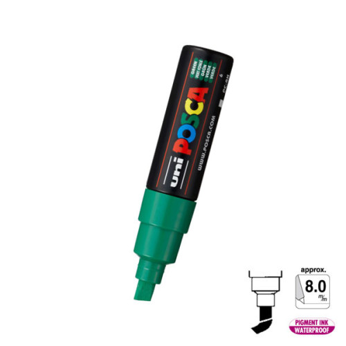 Posca 8mm Chisel Slanted - Green 6