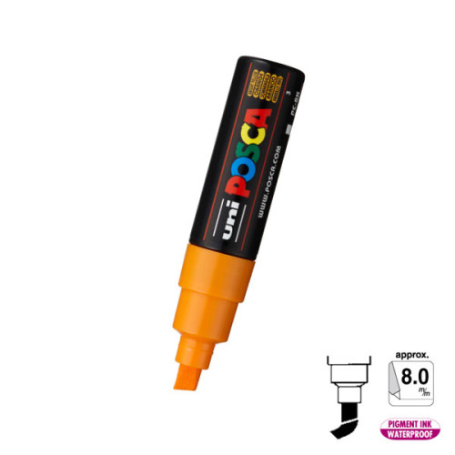 Posca 8mm Chisel Slanted - Bright Yellow 3