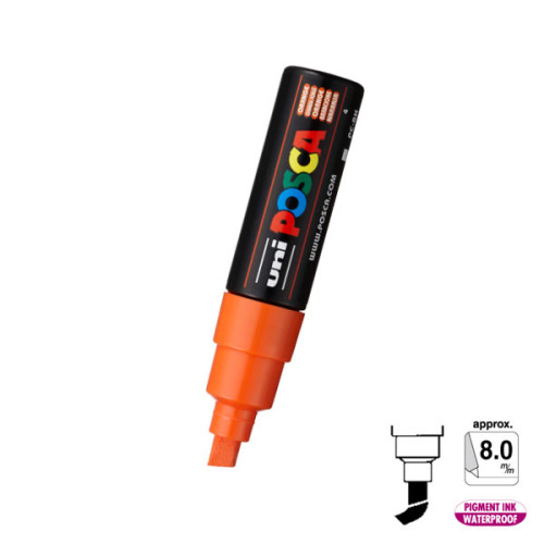 Posca 8mm Chisel Slanted - Orange 4