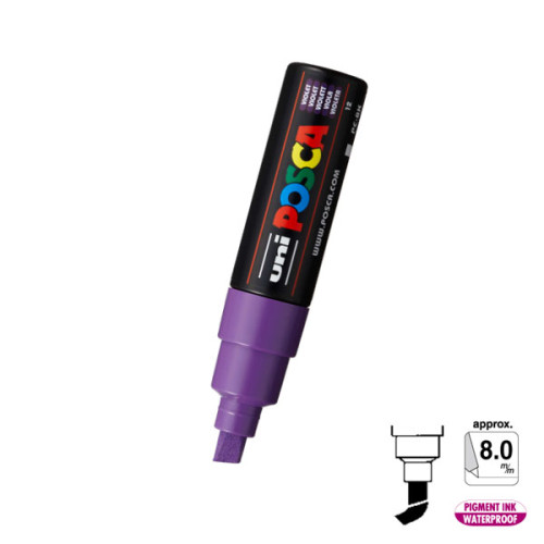 Posca 8mm Chisel Slanted - Violet 12