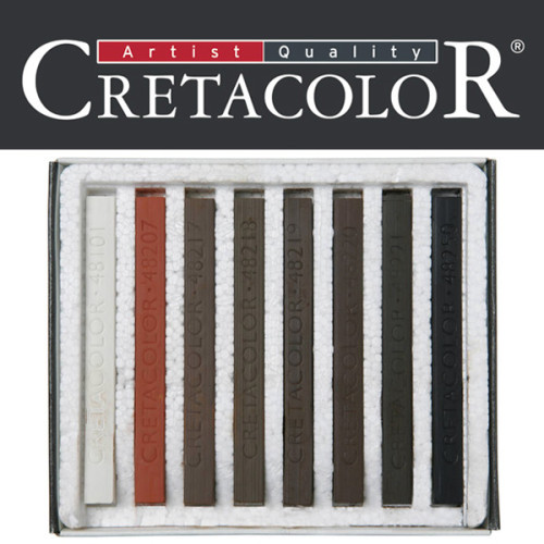 Σετ Καρέ Παστέλ 8τεμ Brown Cretacolor