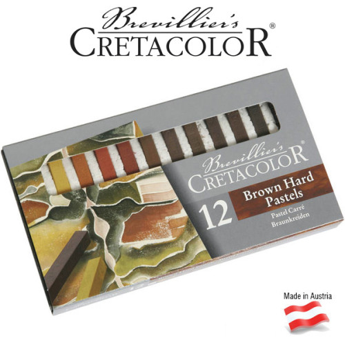 Σετ Καρέ Παστέλ 12τεμ Brown Cretacolor