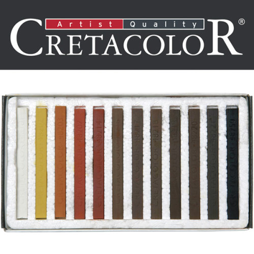 Σετ Καρέ Παστέλ 12τεμ Brown Cretacolor