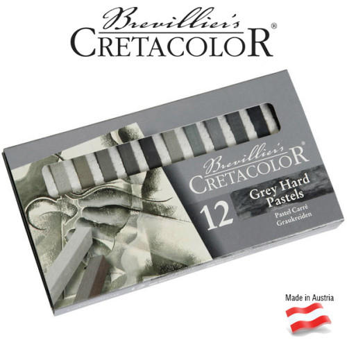 Σετ Καρέ Παστέλ 12τεμ Gray Cretacolor