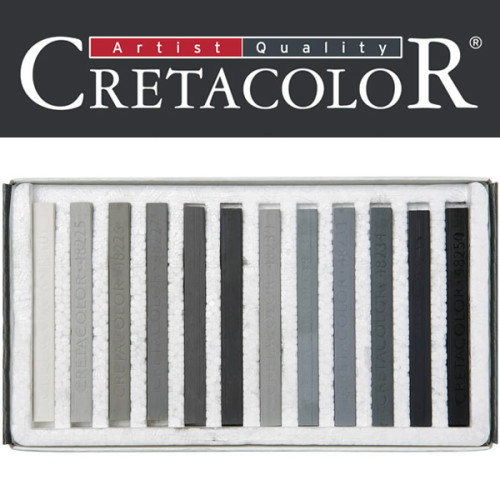 Σετ Καρέ Παστέλ 12τεμ Gray Cretacolor