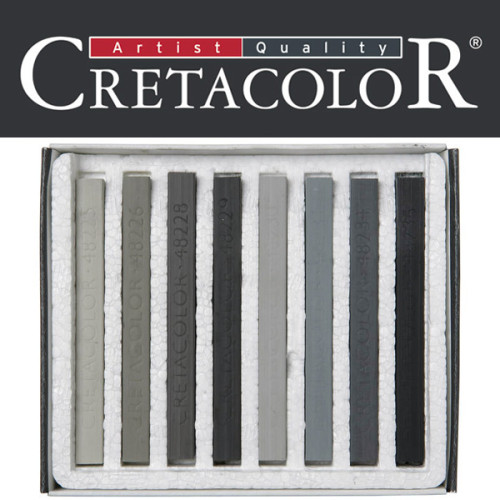 Σετ Καρέ Παστέλ 8τεμ Gray Cretacolor