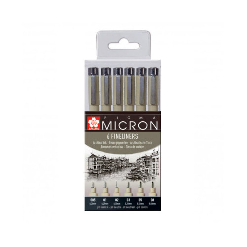 Μαρκαδόροι Σετ Micron Pigma 6τεμ Sakura