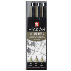 Μαρκαδόροι Σετ Fineliners Micron Pigma 3τεμ Sakura