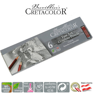 Μολύβια Σχεδίου Σετ 6τεμ CLEOS Fine Art Graphite Cretacolor