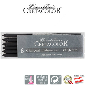 Μύτη 5,6mm Κάρβουνο Medium 6τεμ Cretacolor