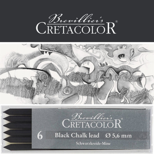 Μύτη 5,6mm Black Pastel 6τεμ Cretacolor