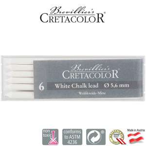 Μύτη 5,6mm White Chalk Dry Medium 6τεμ Cretacolor