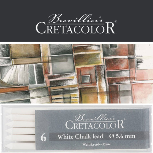 Μύτη 5,6mm White Chalk Dry Medium 6τεμ Cretacolor