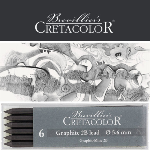 Μύτη 5,6mm Γραφίτης 2B 6τεμ Cretacolor