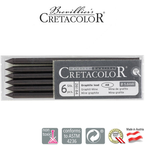 Μύτη 5,6mm Γραφίτης 4B 6τεμ Cretacolor