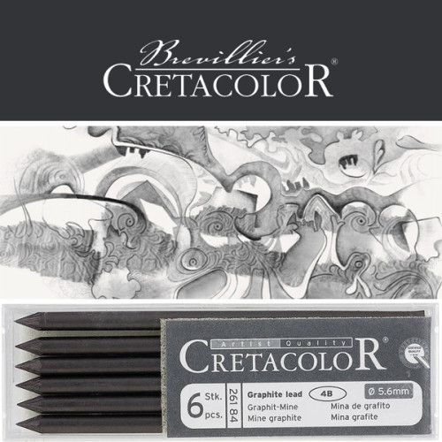 Μύτη 5,6mm Γραφίτης 4B 6τεμ Cretacolor