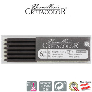 Μύτη 5,6mm Γραφίτης 6B 6τεμ Cretacolor