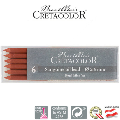 Μύτη 5,6mm Sanguine Oil 6τεμ Cretacolor