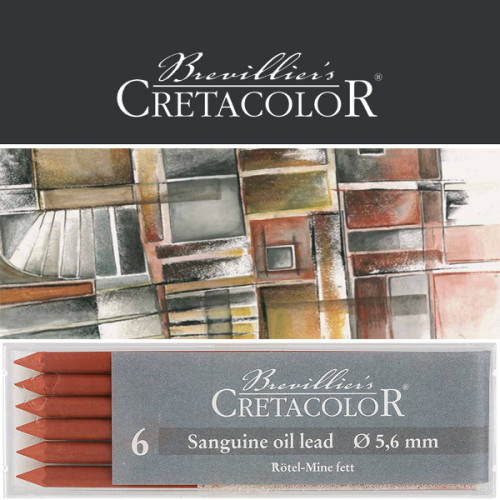 Μύτη 5,6mm Sanguine Oil 6τεμ Cretacolor