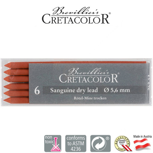 Μύτη 5,6mm Sanguine Dry 6τεμ Cretacolor