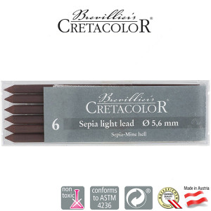 Μύτη 5,6mm Sepia Light Dry 6τεμ Cretacolor
