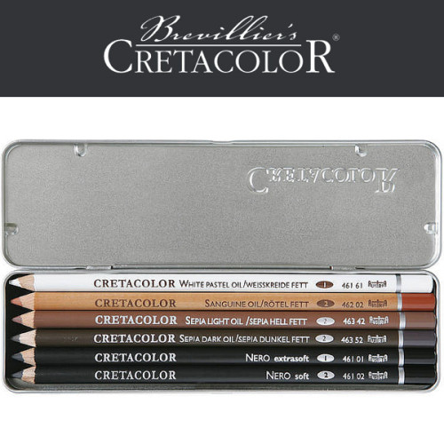 Μολύβια Σχεδίου Σετ 6τεμ Oil Pencil Cretacolor