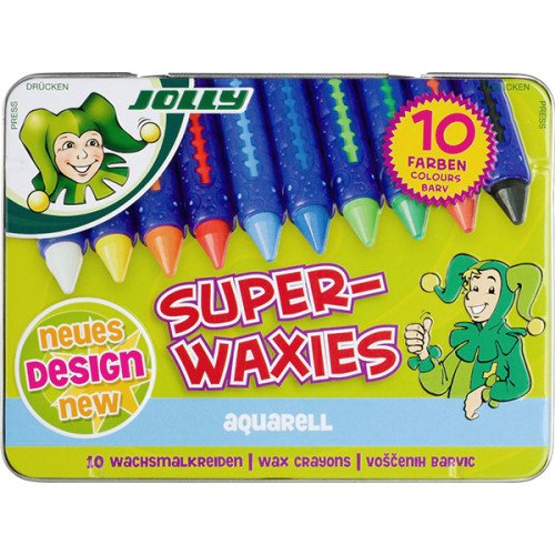 Σετ Κηρομπογιές Super- waxies Aquarell Μεταλ. Κασετίνα 10τεμ Jolly