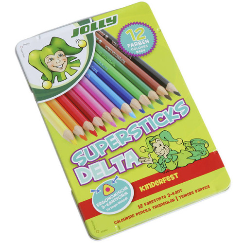 Σετ Μολύβια Supersticks Delta Μεταλλική Κασετίνα 12τεμ Jolly