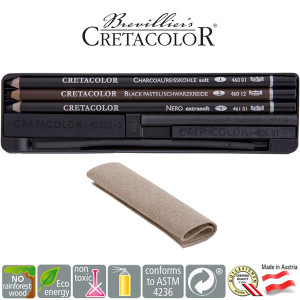 Μολύβια Σετ Charcoal Pocket Box 7+1τεμ Cretacolor
