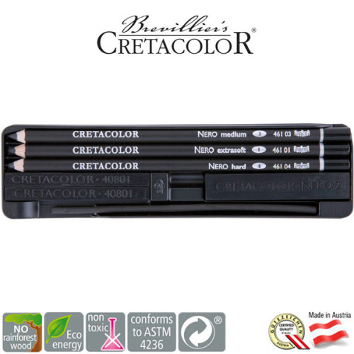 Μολύβια Σετ Nero Black Pocket Box 7τεμ Cretacolor