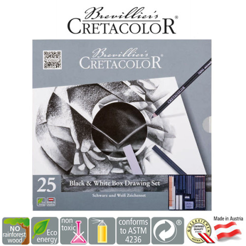 Μολύβια Σετ Black & White Box 25τεμ Cretacolor