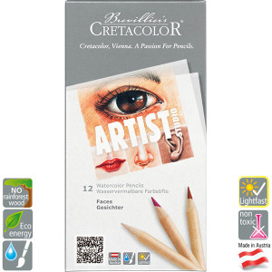 Σετ Μολύβια Ακουαρέλας Artist Studio Faces 12τεμ Cretacolor