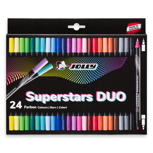 Μαρκαδόροι Σετ Superstars Duo 24τεμ Διπλή Μύτη Jolly